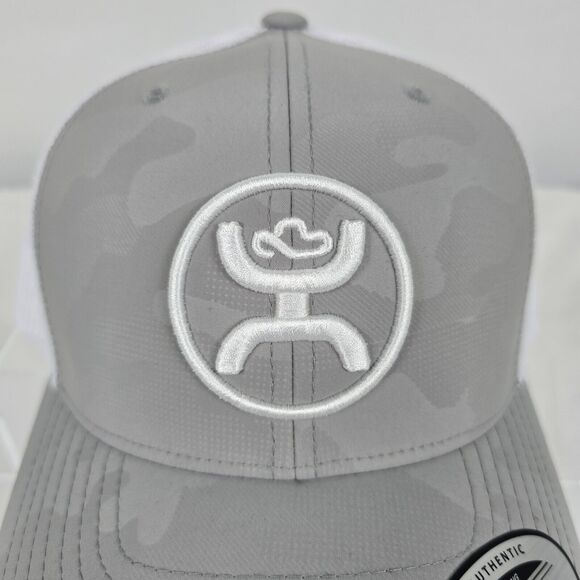 Hooey Trucker Hat O Classic Grey Camo White 2309T-GYWH Snapback Mid Profile NWT - Picture 5 of 12